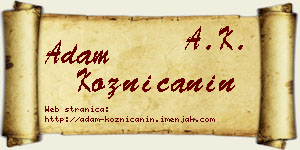 Adam Kozničanin vizit kartica